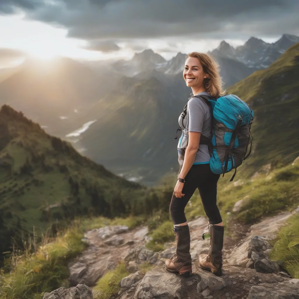 travel nurse hiking in mountains