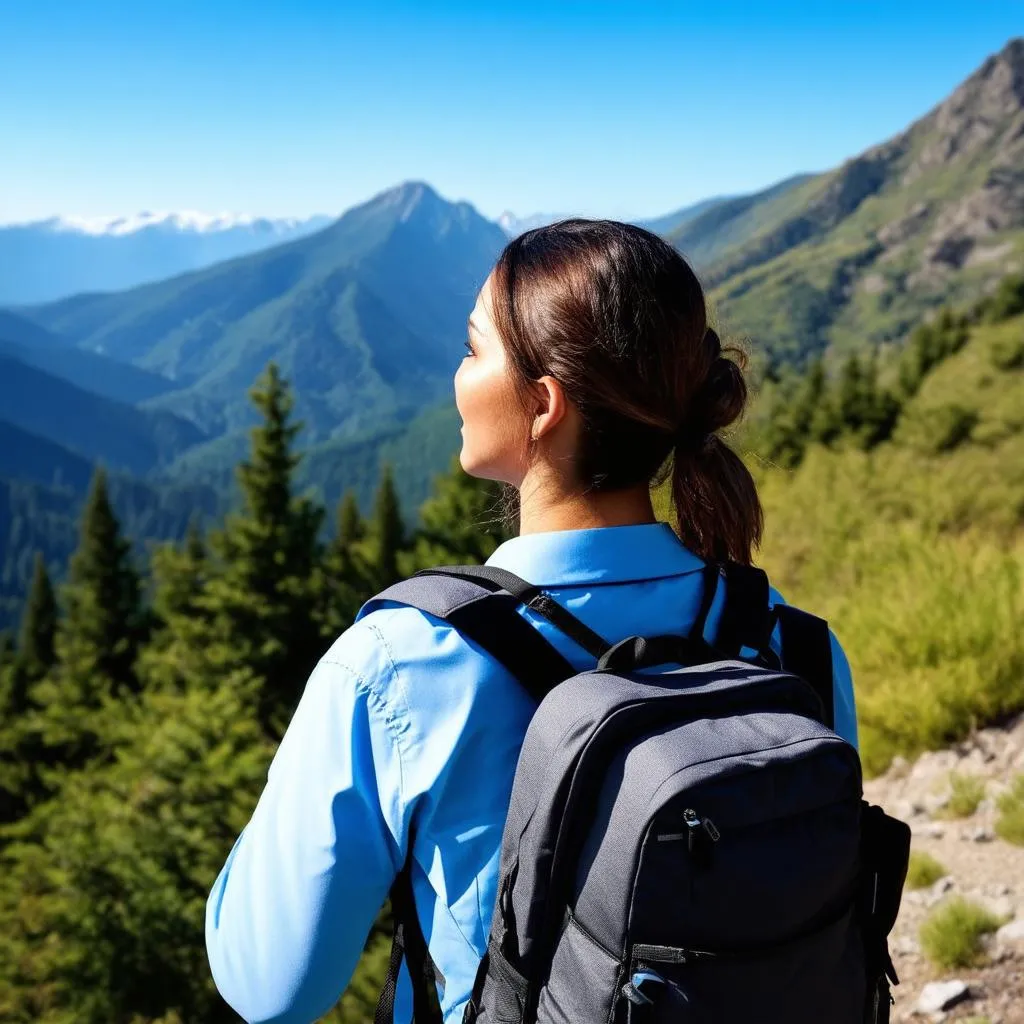 Travel Nurse Looking at Mountain View