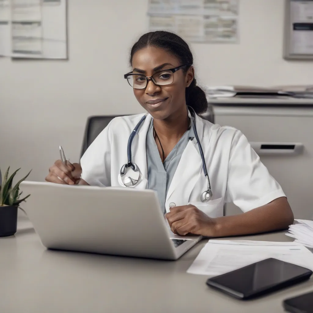 Travel Nurse Reviewing Documents