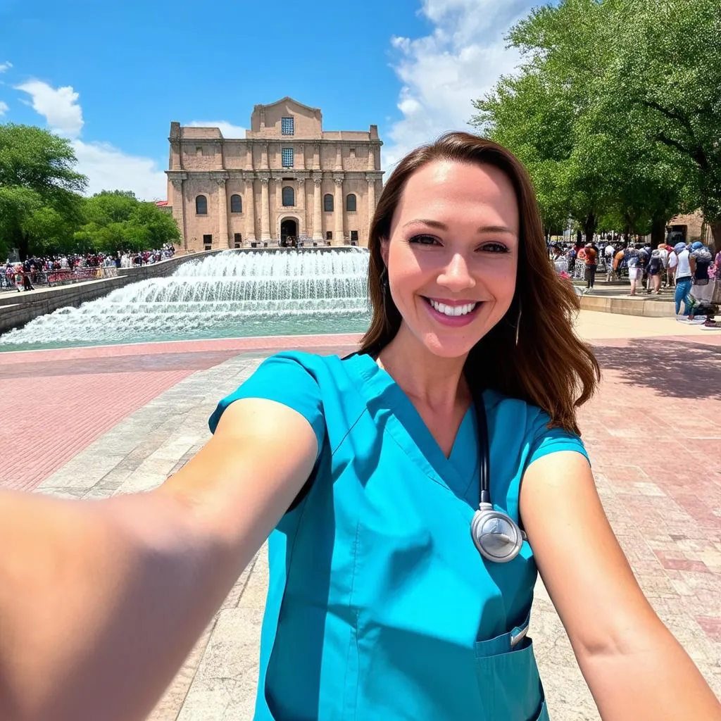 Travel Nurse Exploring Texas Landmarks