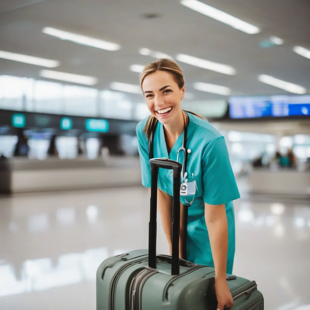 Travel Nurse With Luggage