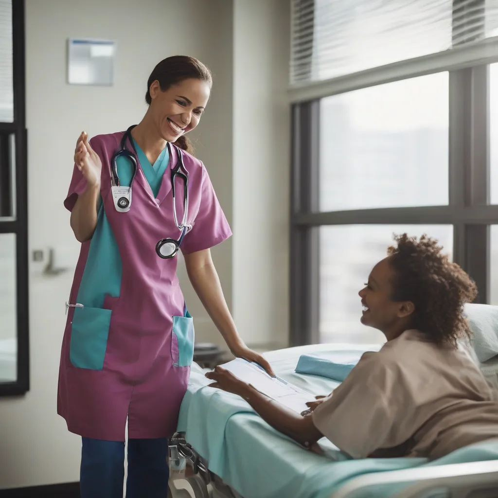 Travel Nurse Working in Hospital Room