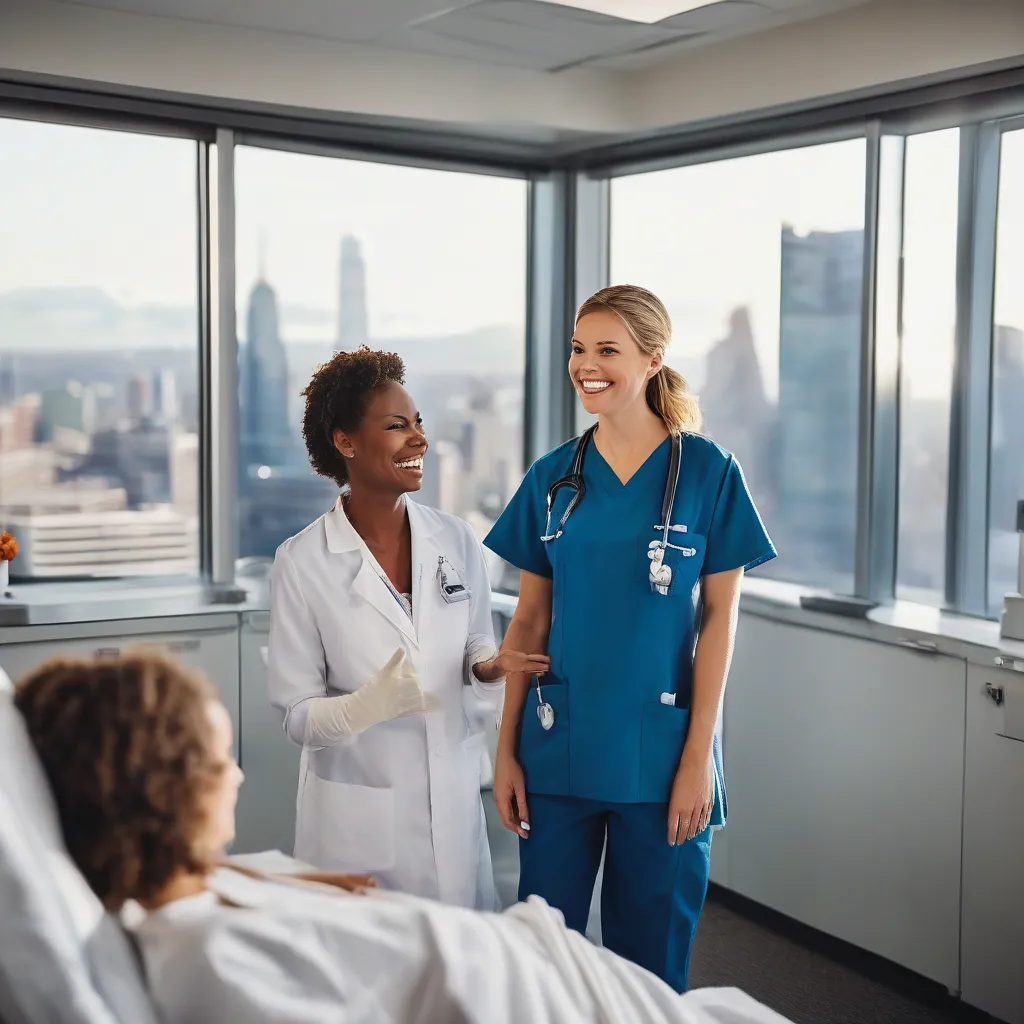 Travel nurse working in a hospital