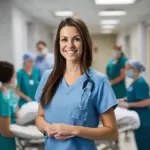 travel nurse working in hospital