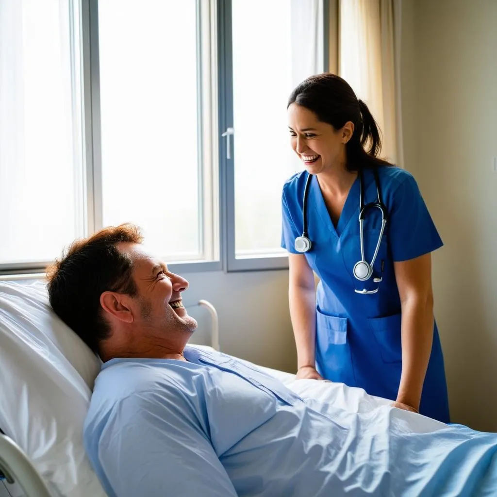 Travel Nurse Working in Hospital Room