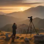 Travel Photographer Capturing Golden Hour