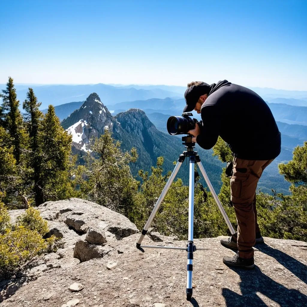 Travel Photographer with Tripod