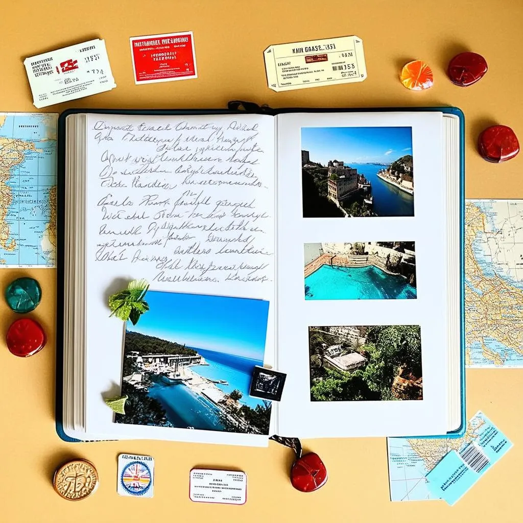 Travel Photos in a Scrapbook