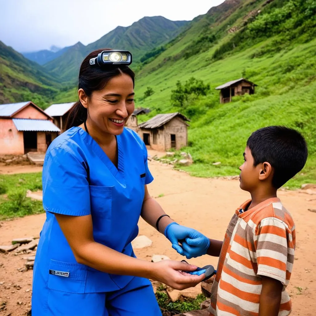 Travel Physician Assistant Examining Patient