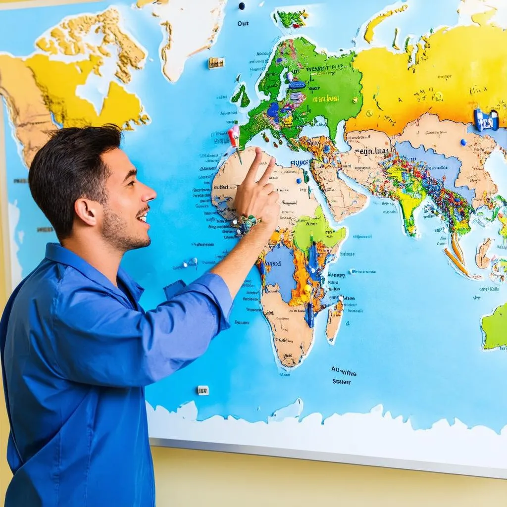 Travel Physician Assistant Looking at a Map