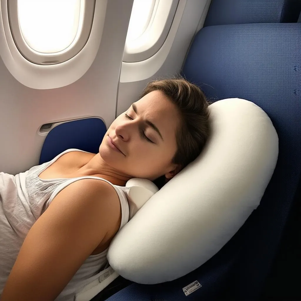 Travel Pillow In Use