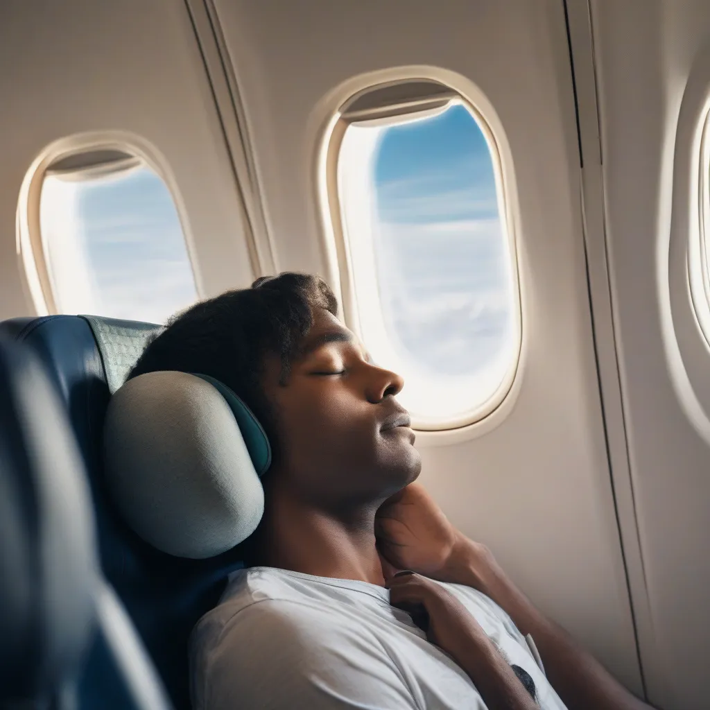 Using a Travel Pillow on an Airplane