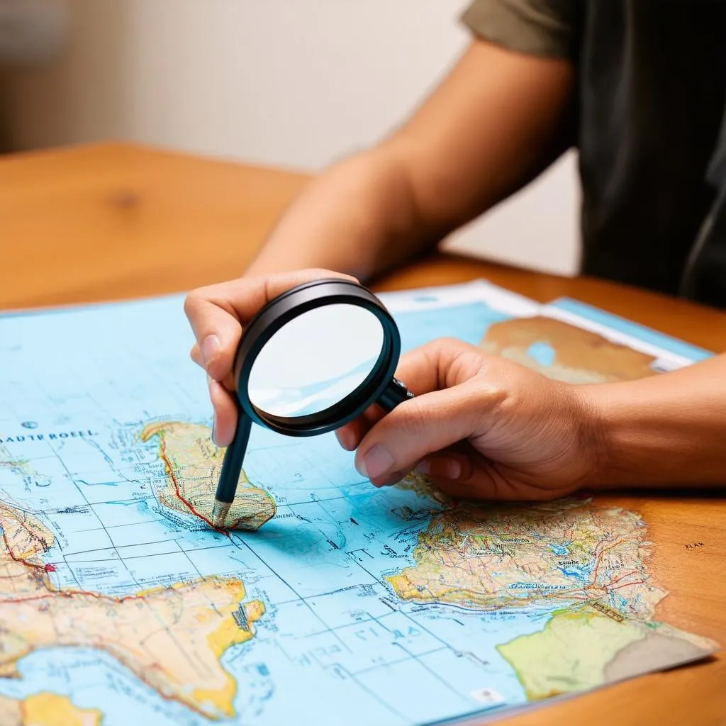 Planning travel using a map