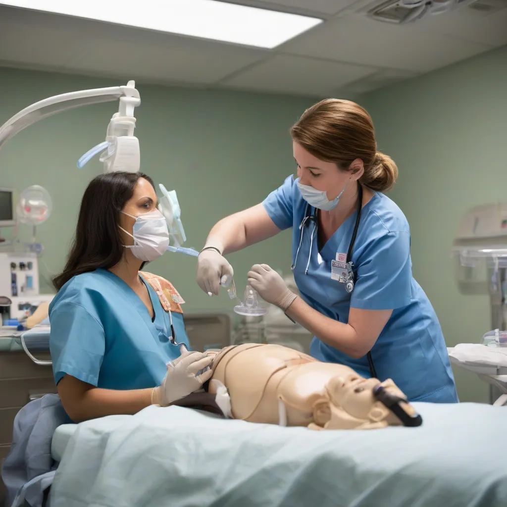 Travel respiratory therapist assisting a patient