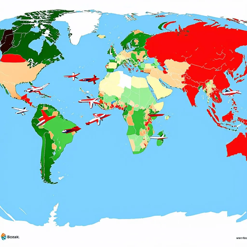 World Map with Travel Restrictions