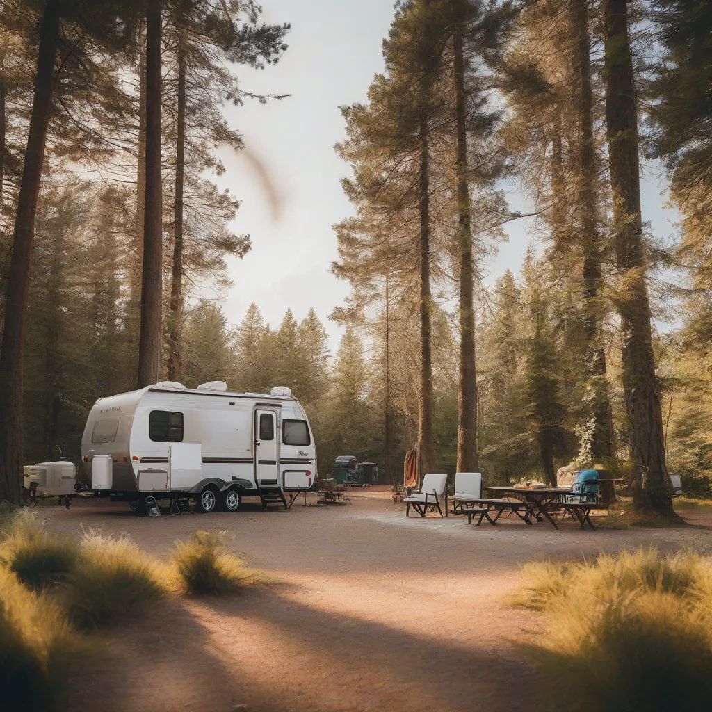 Travel Trailer at Campsite