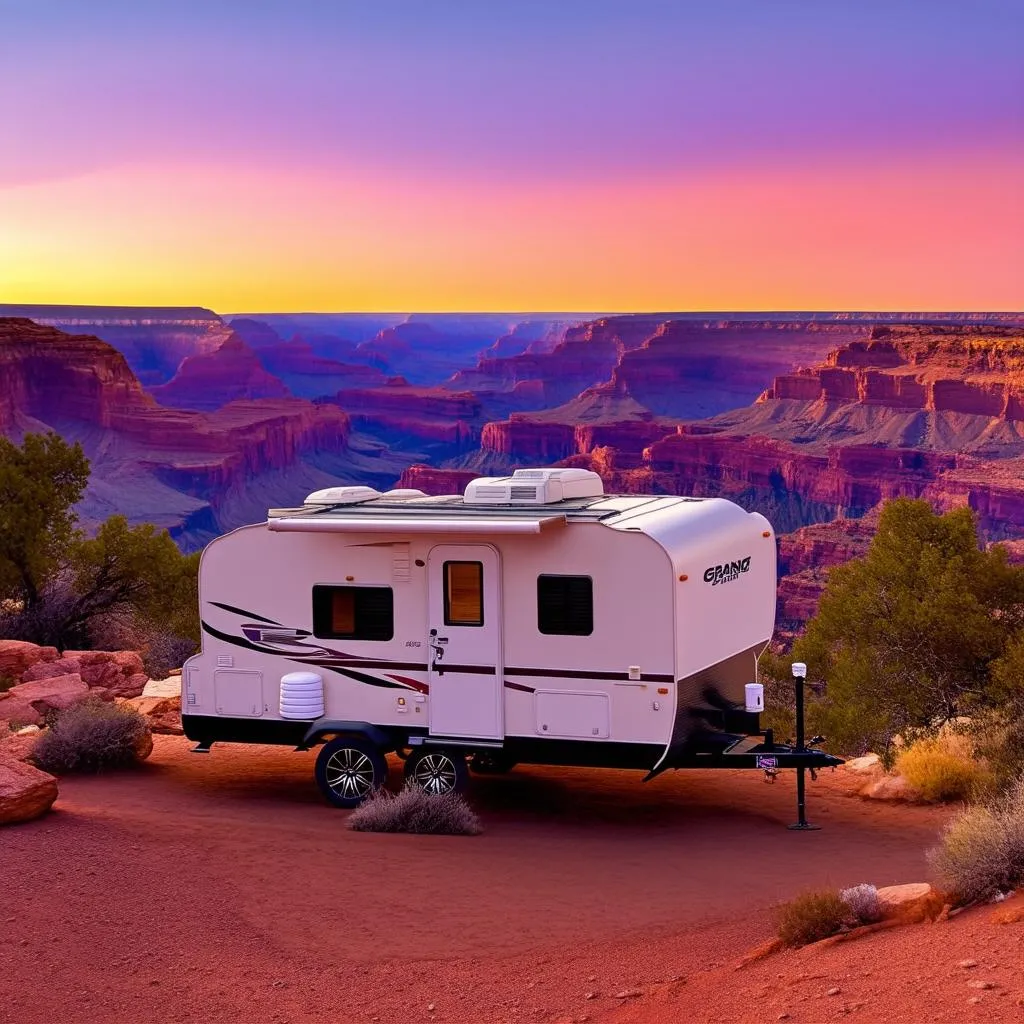 Travel Trailer Parked at the Grand Canyon