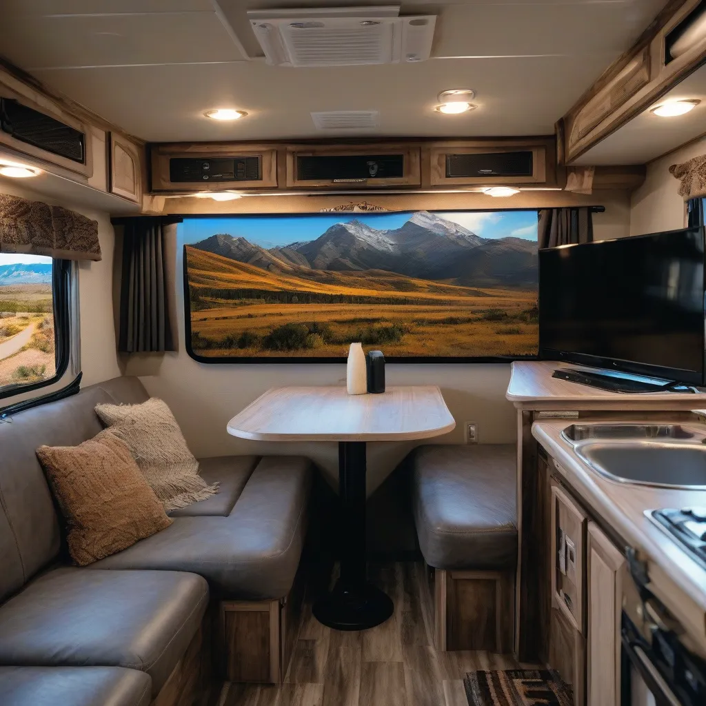 Travel Trailer Interior with Mounted TV