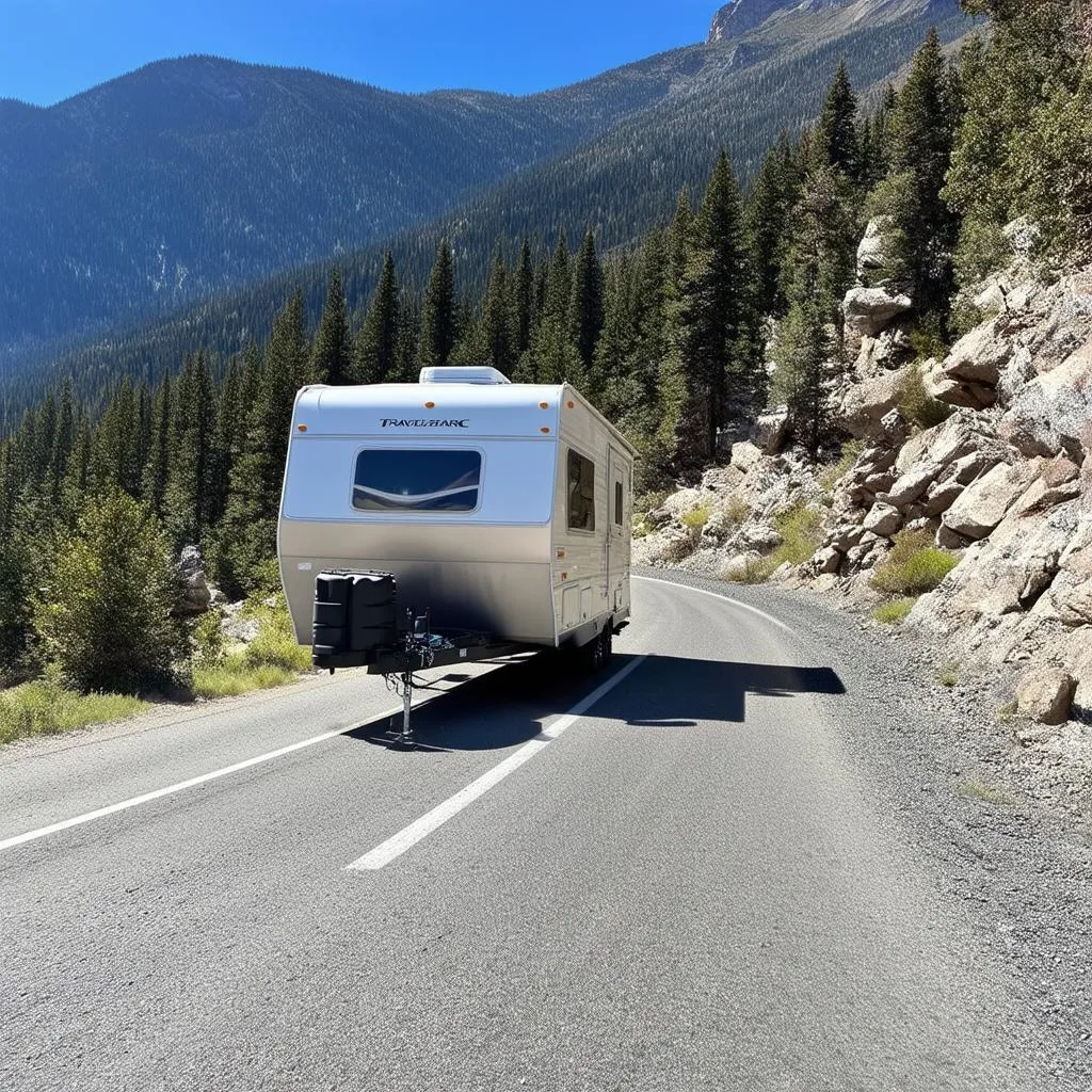 Travel Trailer on Mountain Road