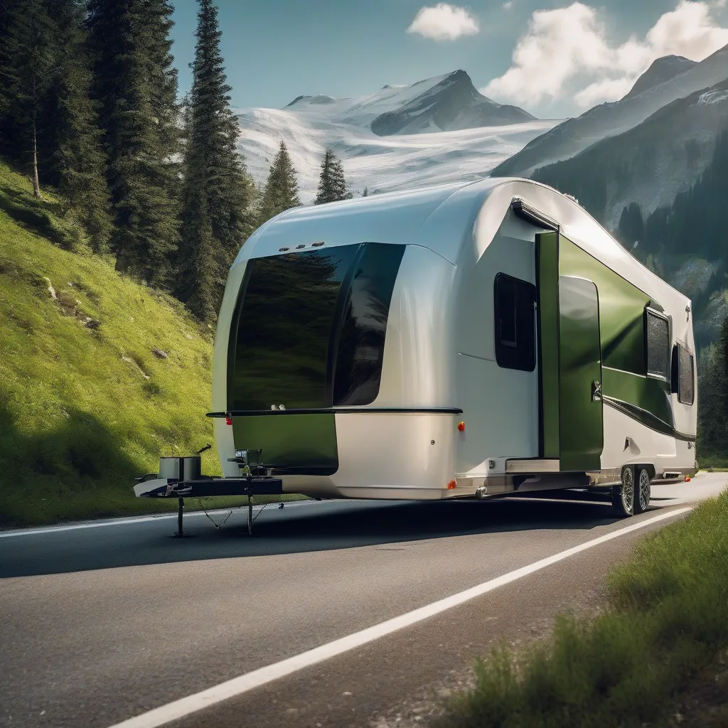 Travel Trailer on Mountain Road