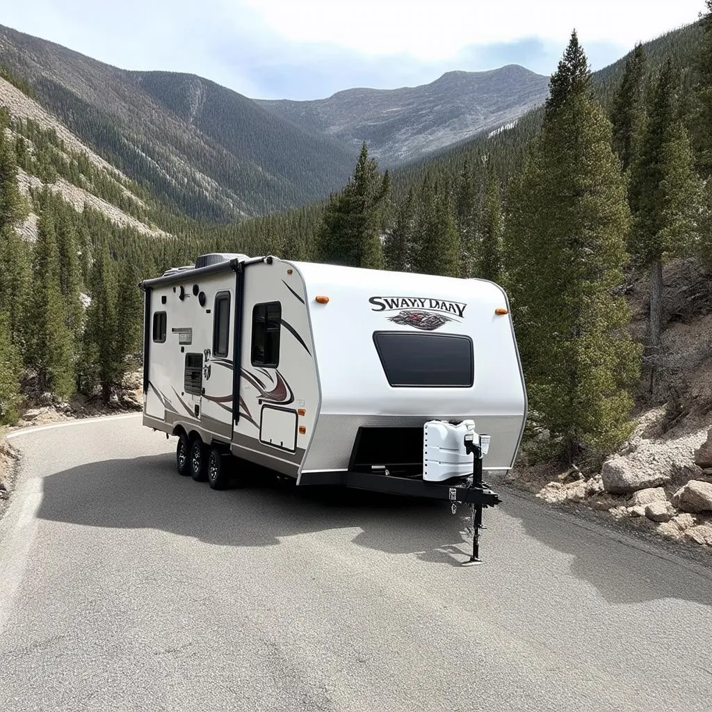 Travel Trailer on Mountain Road