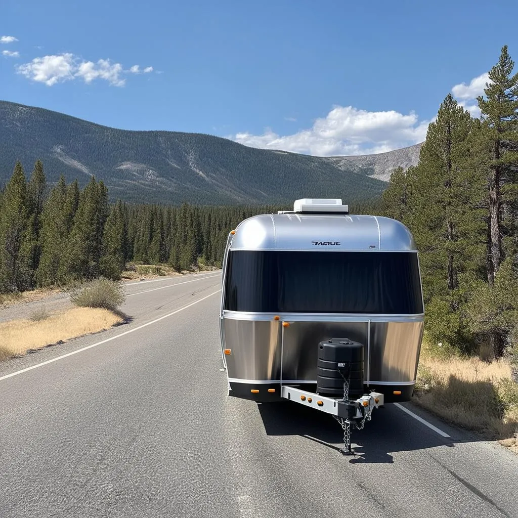 Travel Trailer on Open Road