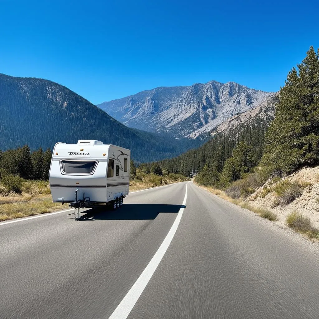 Travel Trailer on the Open Road