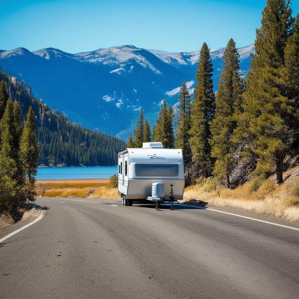 Travel Trailer on the Open Road