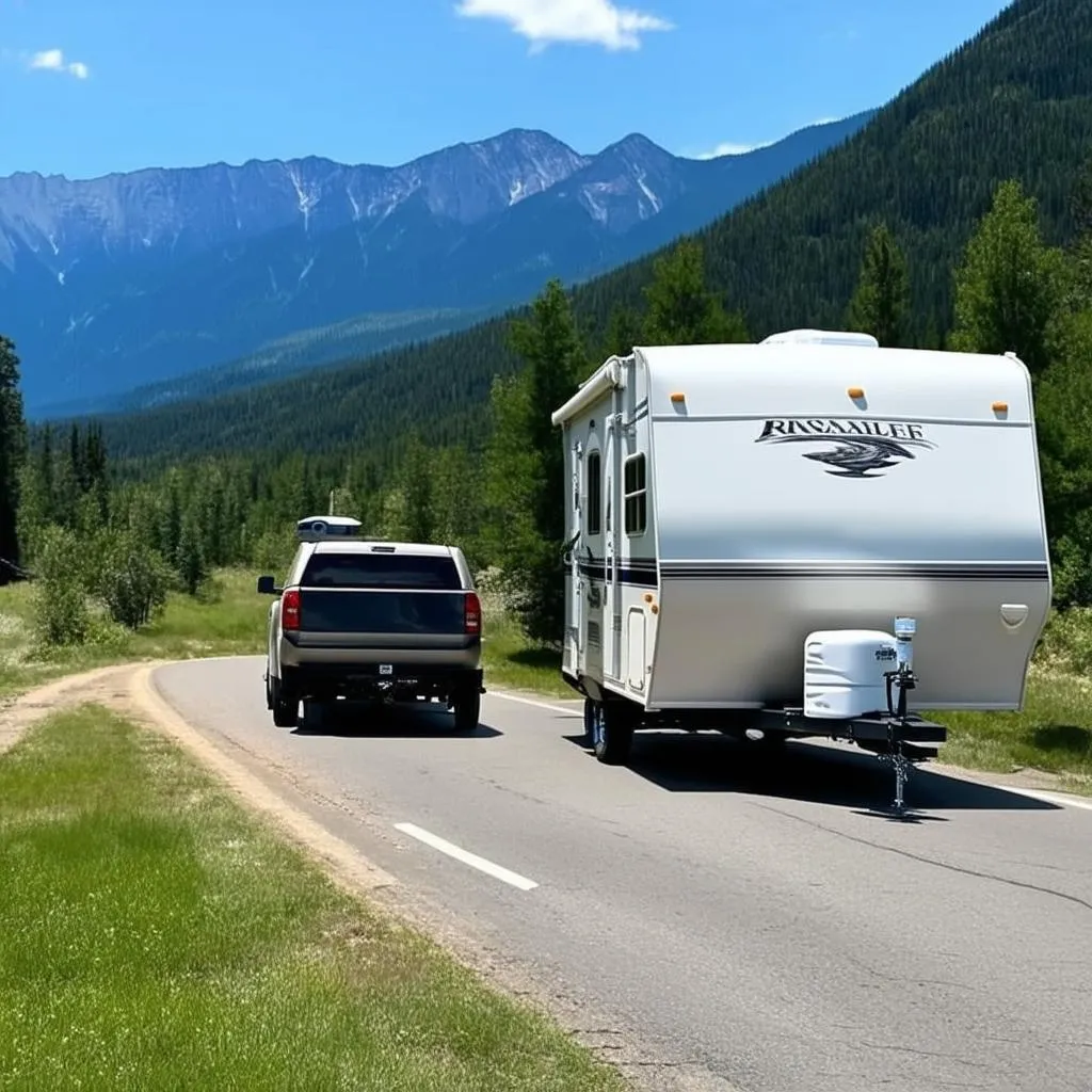 Travel Trailer on a Scenic Road