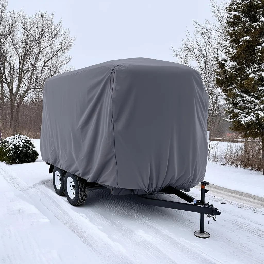 Travel Trailer Parked for Winter