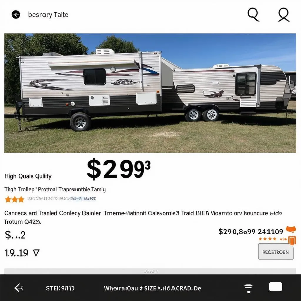 Travel Trailer for Sale Ad