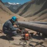 Travel Welder on Pipeline