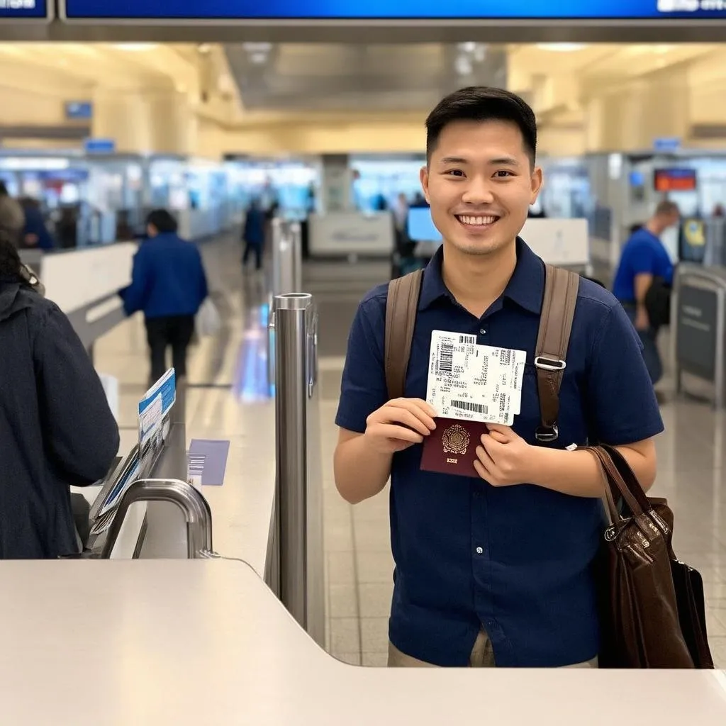 Traveler at the Airport