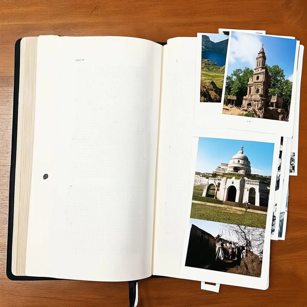 Open Journal with Travel Photos