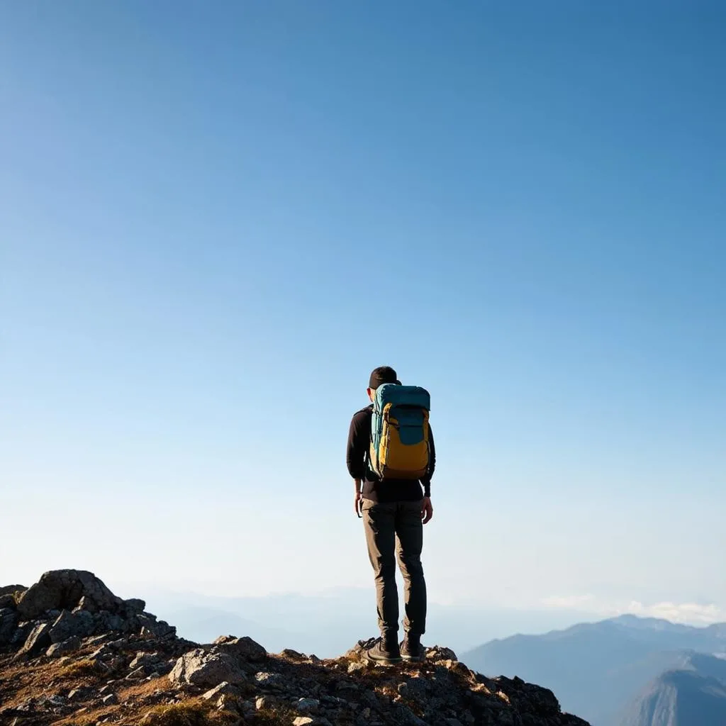 Traveler Immersed in Nature's Sounds