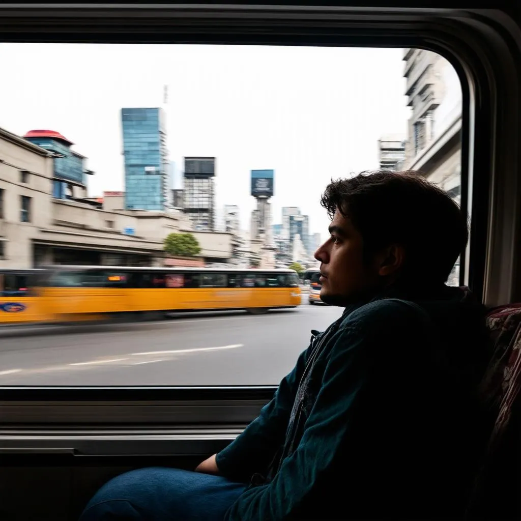 Traveler on a Local Bus