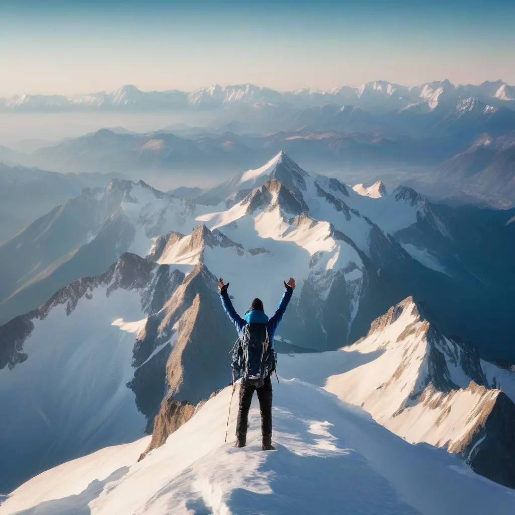 Traveler on Mountain Top