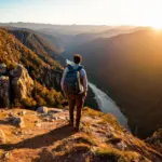 Traveler on a Mountain Top