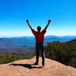 Traveler on Mountain Top