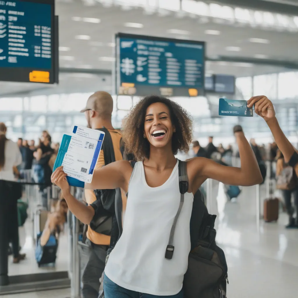 Traveler Holding Passport at Airport