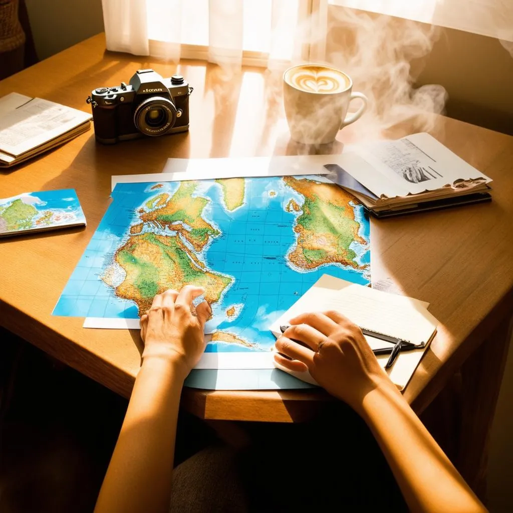 A person planning their next trip.