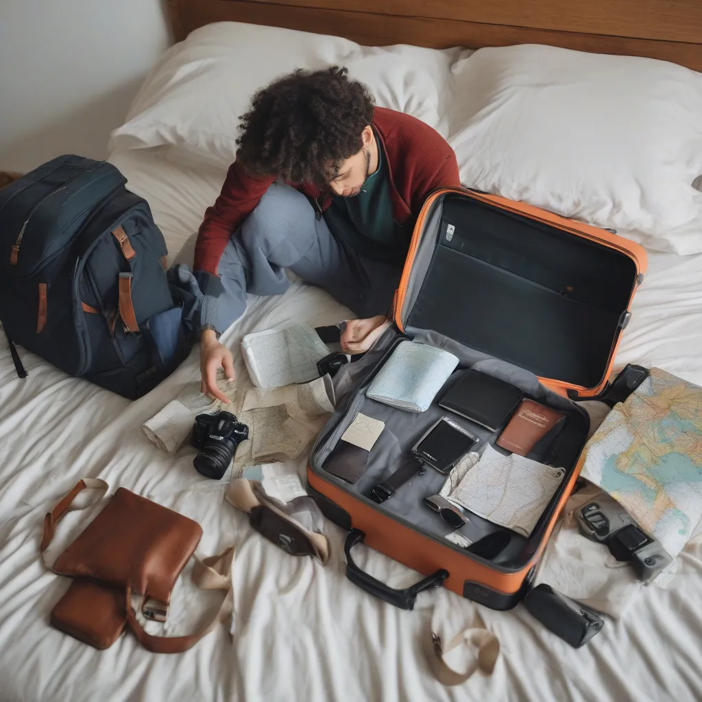 Traveler Preparing for a Trip