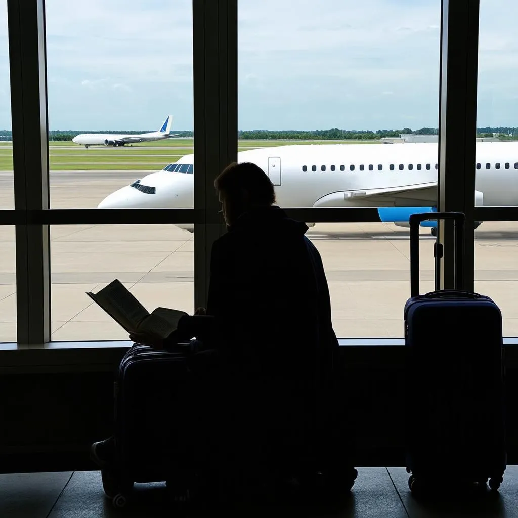 Traveler Relaxing at Airport