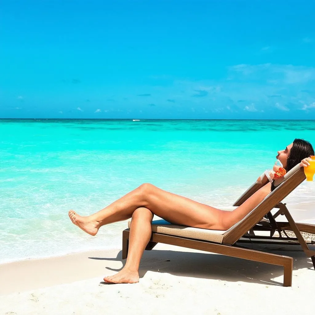 Traveler Relaxing on Beach