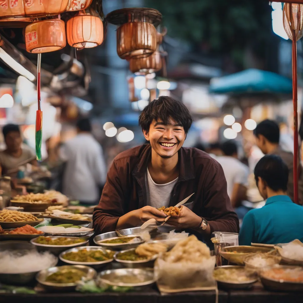 Traveler Trying Local Cuisine