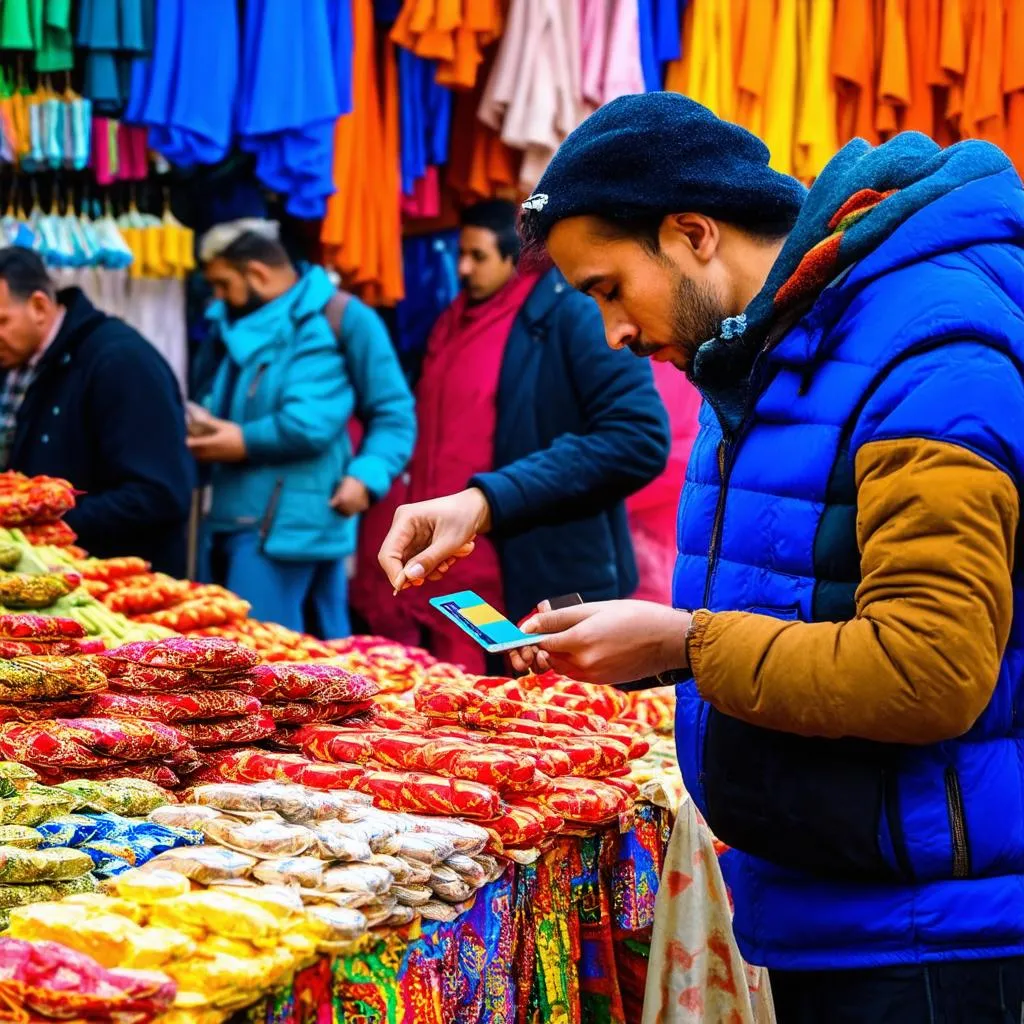 Traveler Using Credit Card