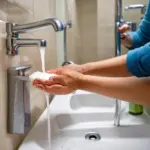 Traveler Washing Hands