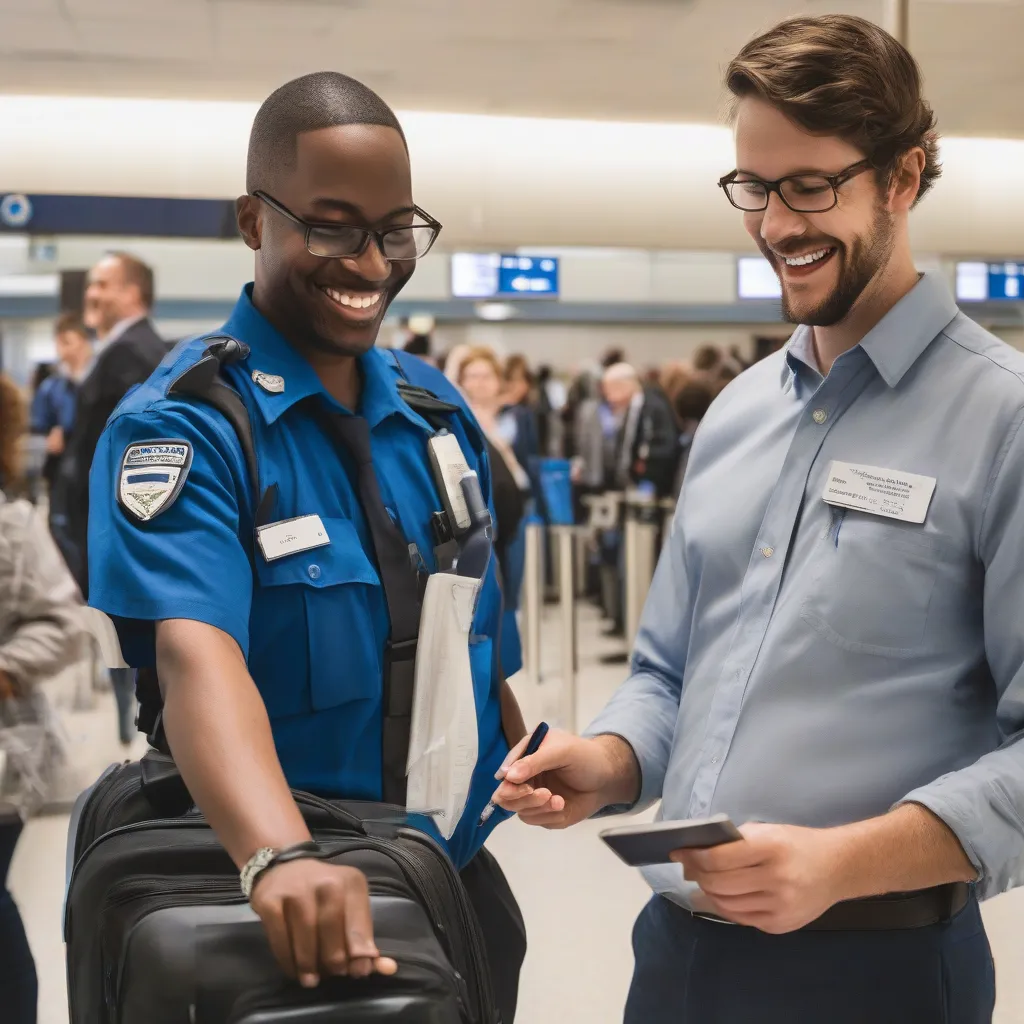 A traveler at the airport security check with their Ozempic pen and prescription in hand.