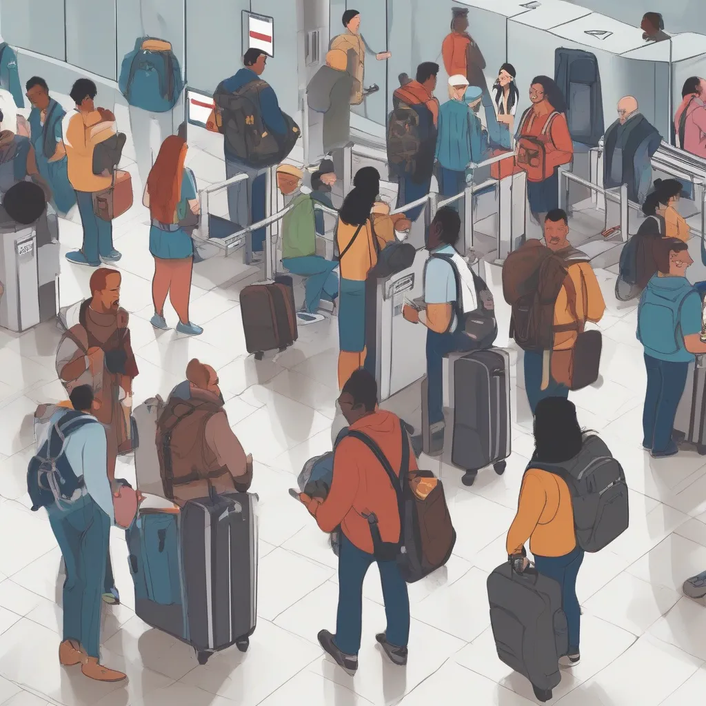 Travelers Going Through Airport Security