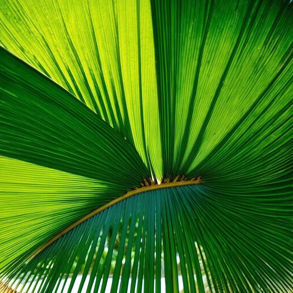 Close-Up of Travelers Palm Leaves